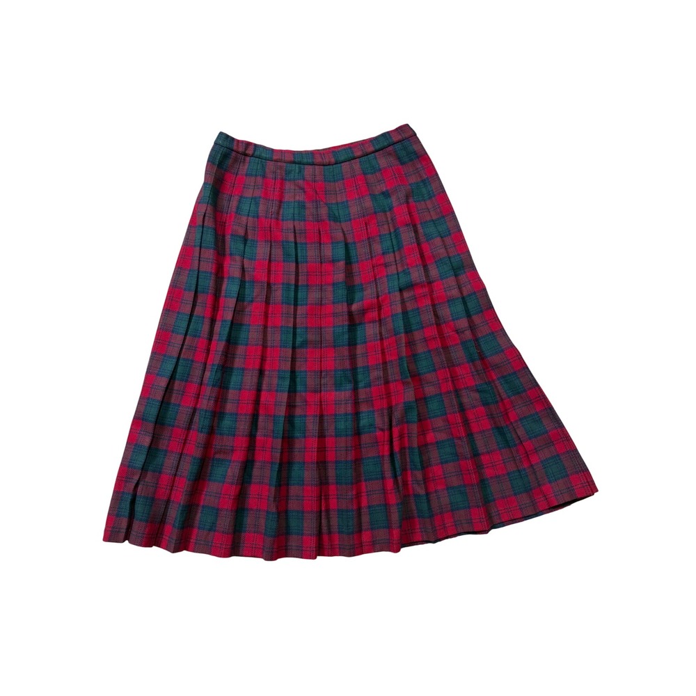 Vintage Pendleton Lindsay Tartan Wool Pleated Midi Skirt Plus Size 18
